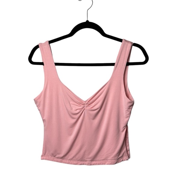 Y2K Pink Crop Tank Top Women's Sleeveless Modal Spandex Beach Summer Classic - Picture 1 of 7